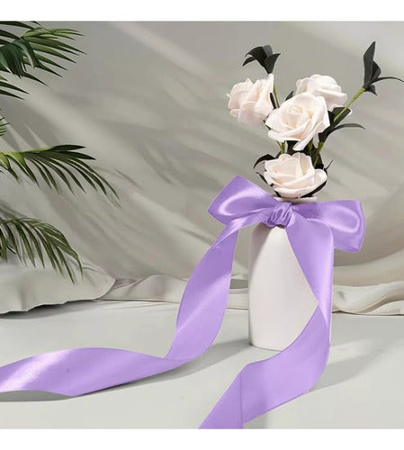 Rollo Cinta Satin Para Decoracion Ancho 4 Cm X 55 Metros