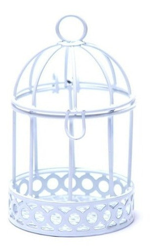 Mini Jaula Redonda Blanca Souvenir Decoracion X 12 Und
