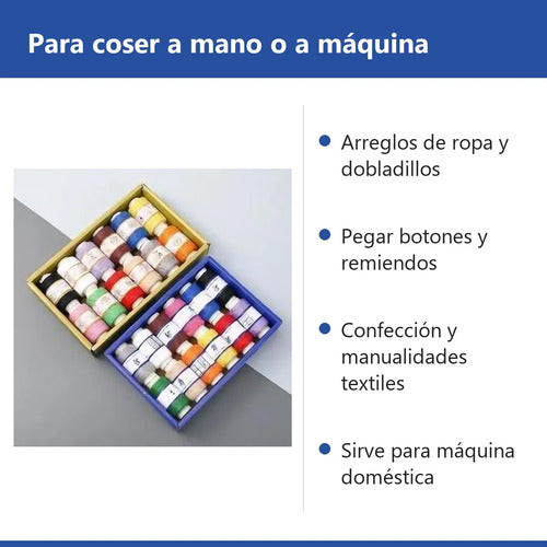 Caja 12 Hilos De Coser Colores Surtidos 200 Metros Poliéster