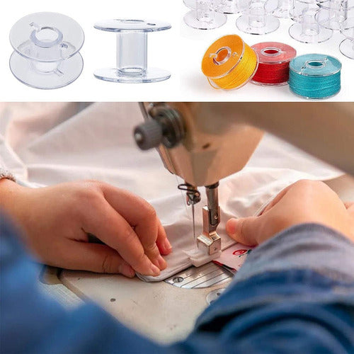100 Carreteles Carretes Plástico Maquina De Coser Familiar