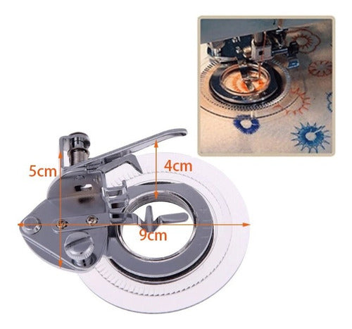 Pie Prénsatela Flores Bordado Circular Para Máquina Familiar