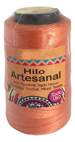 Hilo Artesanal Tejido Macrame Wayuu Telares 2.5mm X 100gr Naranja