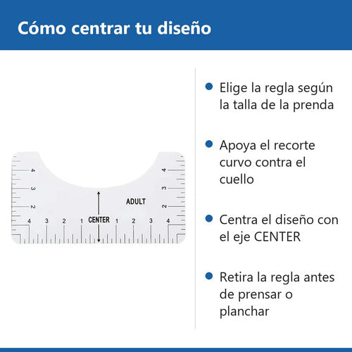 Set 4 Reglas Guía Centrar Estampados Camisetas Sublimación