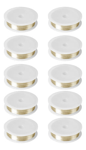Rollo Alambre Acero Color Plata 50 Metros De Cal 0.3mm 10und