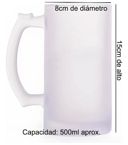 4 Mugs Cerveceros En Vidrio Opalizados Para Sublimar