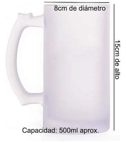 2 Mugs Cerveceros En Vidrio Opalizados Para Sublimar