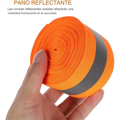 Correa Reflectiva Confeccion Con Cinta Base Tela 5cm X 10m