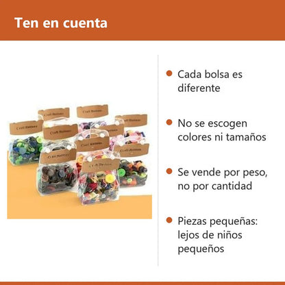 Botones Plásticos Surtidos De Colores Para Manualidades 175g