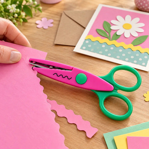 Kit De Tijeras De Borde Decorativo Diseño Varios X12 Unidades