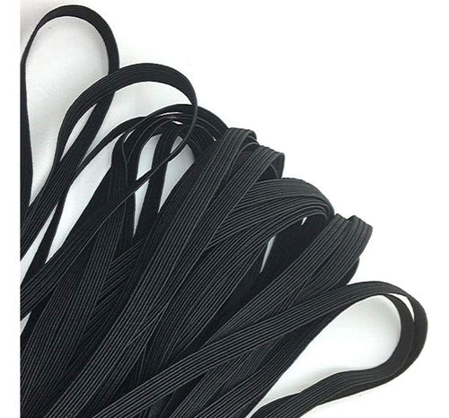 3 Unidades Elastico Resorte Caucho Trenzado 5mm X 10 Metros Negro