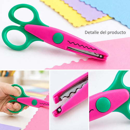 Kit De Tijeras De Borde Decorativo Diseño Varios X12 Unidades