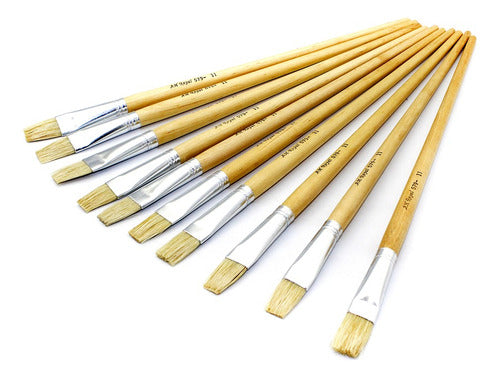 Kit De Pinceles Cerda Plana X12 Unidades