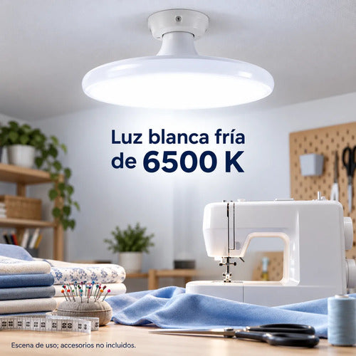 6 Bombillos Led Ufo Mercury 30w E27 Luz Fría 6500k 100-240v Blanco Frío