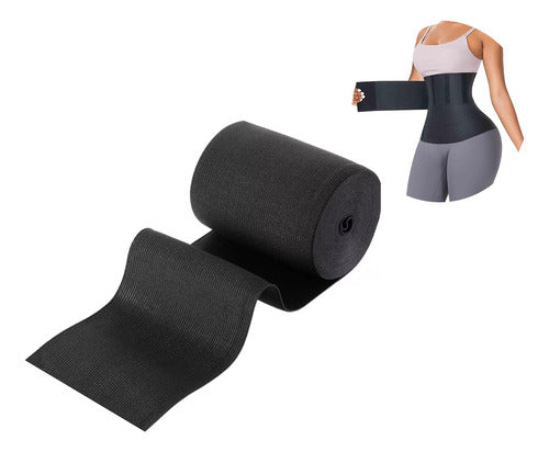 Elastico Caucho 8 Cms De Ancho Por 5 Mts Negro Para Fajas Elástico