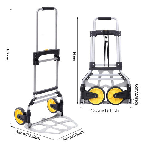 Carrito De Carga Plegable Tipo Zorra Capacidad 130 Kg
