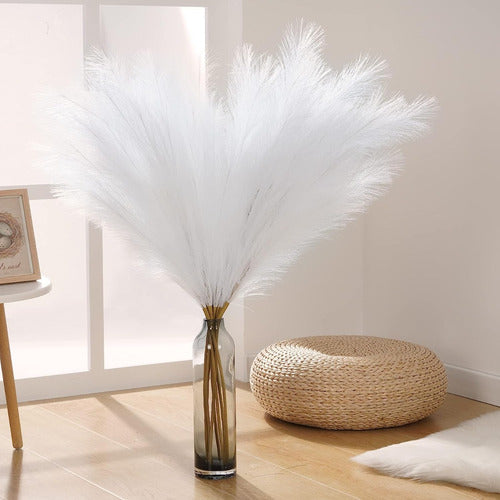 Pampas Decoración 5 Tallos Plantas Artificiales Ramo 80cm