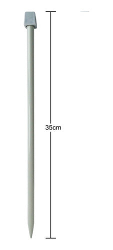 Par De Agujas De Aluminio Tejer En Dos X35cm