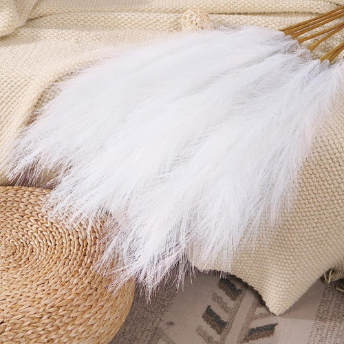 Pampas Decoración 5 Tallos Plantas Artificiales Ramo 80cm