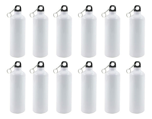 Caramañola Metalica 500ml Botella Sublimacion Blanco X12 Und Default Title