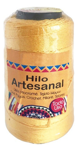 Hilo Artesanal Tejido Macrame Wayuu Telares 2.5mm X 100gr Amarillo