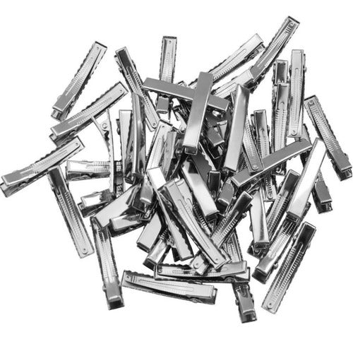 Hebillas Metalicas Para Pelo Pinza Plana 8.0 cm X 50 Unidades