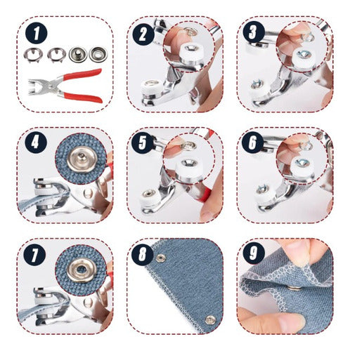 Broches A Presión Metálicos 9.5mm Para Ropa Tela X 100 Und