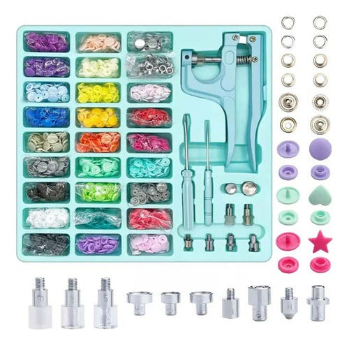 Kit pinza Broches Plasticos Ojales Broches Metalicos Cazuela X 300 Pzs