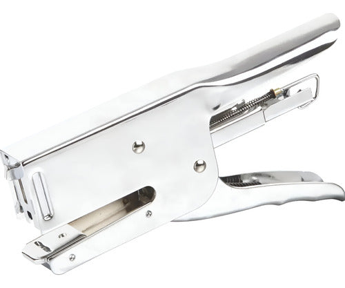 Grapadora Metálica De Pinza Estilo Alicate Calidad Superior Plateado