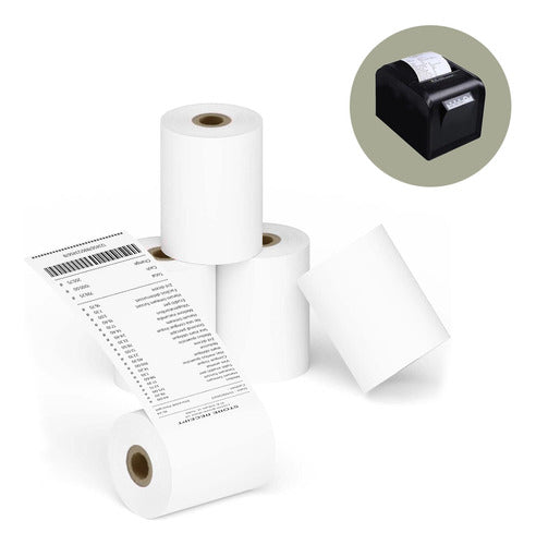 12 Rollos Papel Termico Impresora Pos Factura 80mm X 60 M Blanco