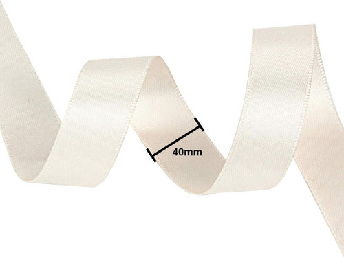 Rollo De Cinta Satin Doble Raso Para Moños 40mm X 28 Metros