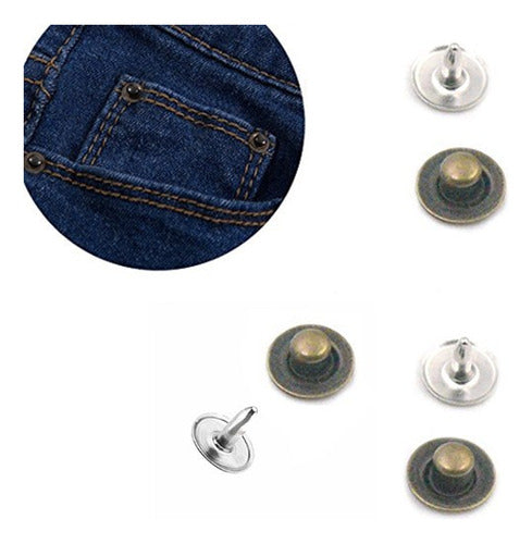 Boton Broche Remache Para Pantalon 10mm X 100 Unid cobre Broche