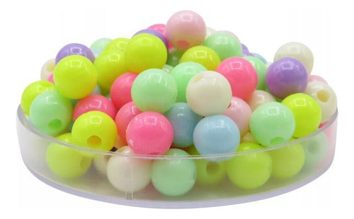 Perlas Plasticas Colores Pasteles Infantiles 50 Grs X500 Und