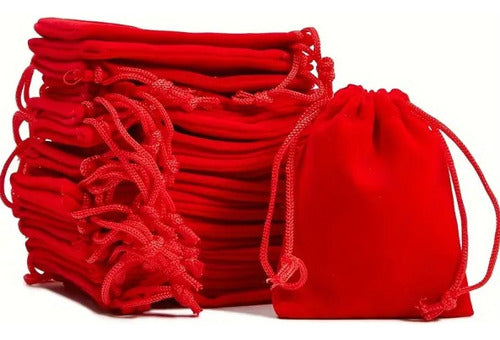 200 Bolsas Terciopelo Joyeria Bisuteria 7cm X 9cm Rojo