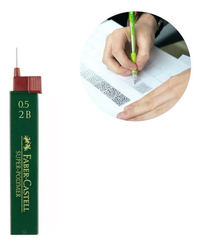 Mina Portaminas Faber Castell 0.5mm 2b X 12 Unidades Negro