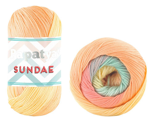 Lana Papatya Sundae 100% Acriica Tejido Ovillo 100g X 320 Mt Naranja 02
