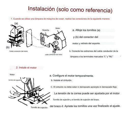 Motor Maquina Familiar + Pedal + Correa + Escobilla