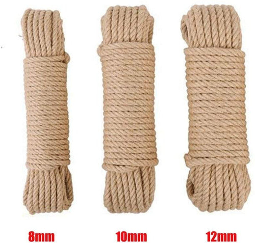 Cuerda Yute Natural Resistente 12 Mm X 10 Mts Decoración
