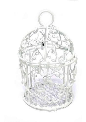Mini Jaula Redonda Blanca Souvenir Decoracion X 12 Und