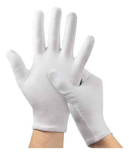 Guantes Blancos O Negros Algodon Todas Las Tallas X 1 Par