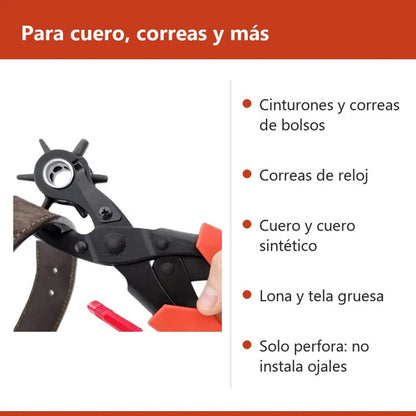 Perforadora De Cuero Sacabocados Pinza Giratoria Cinturones