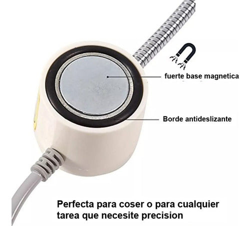 Luz Para Máquina De Coser Magnetica Brazo Flexible