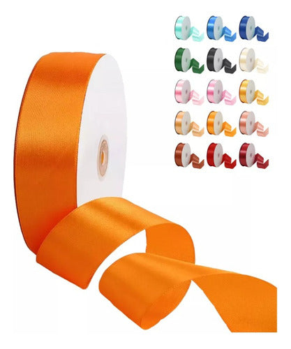 Rollo Cinta Satin Para Decoracion Ancho 4 Cm X 55 Metros