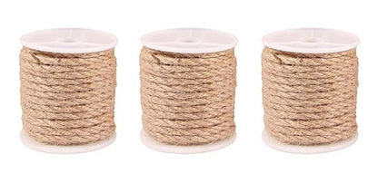 3 Madejas Cuerda Yute Natural 4mm Total 60 Mts Decoración