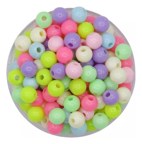 Perlas Plasticas Colores Pasteles Infantiles 50 Grs X500 Und