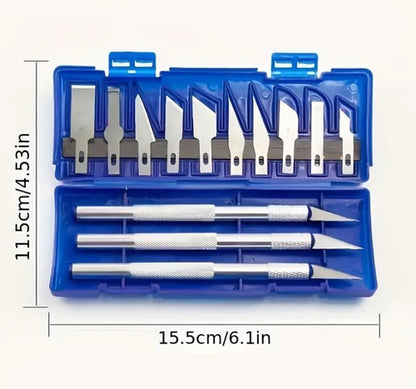 Kit De 3 Bisturíes Exacto Cutter 10 Cuchillas Intercambiable