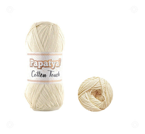 Lana Papatya Cotton Touch Algodon Tejido Ovillo 50g X 150mt Crudo 50