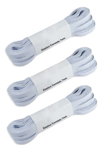 3 Unidades Elastico Resorte Caucho Trenzado 7mm X 10 Metros