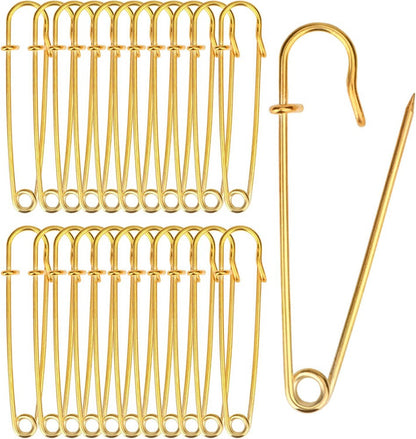 Gancho Grande Alfiler De Seguridad Dorado Falda 7,5cm X50und