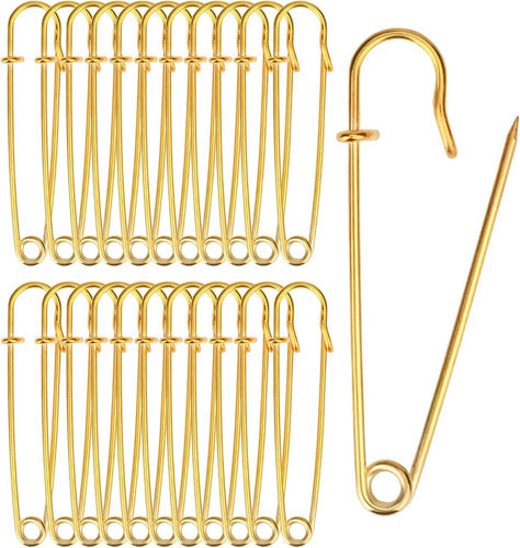 Gancho Grande Alfiler De Seguridad Dorado Falda 7,5cm X50und Default Title