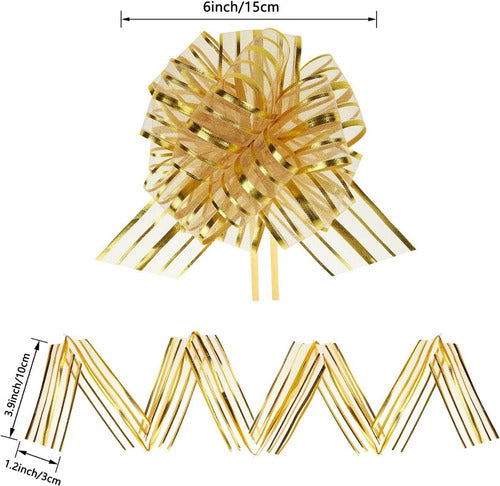 Moños Regalo Mágicos Pompom Organza X 5und Decoración